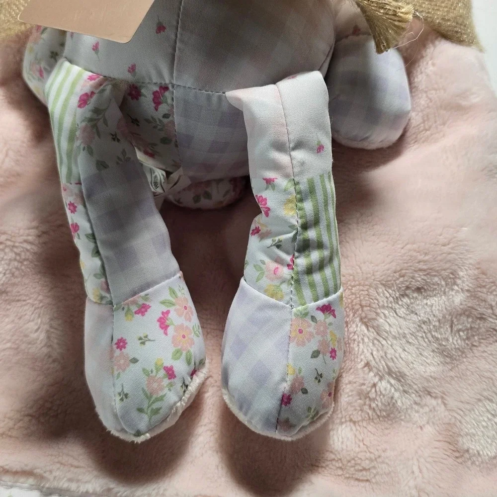 Chickpea 2 Piece Set Pink Baby Gift Blanket and Patchwork Plush Toy Nwt